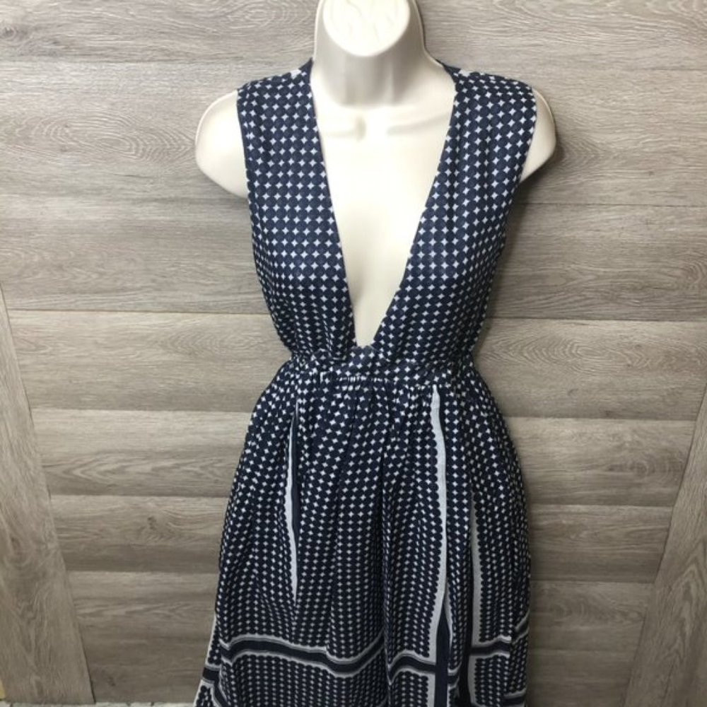 Sara Lanzi L Printed Gauze Sleeveless V-Neck Dress
